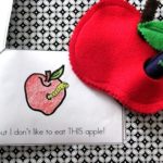 felt apple and worm with printable apple book