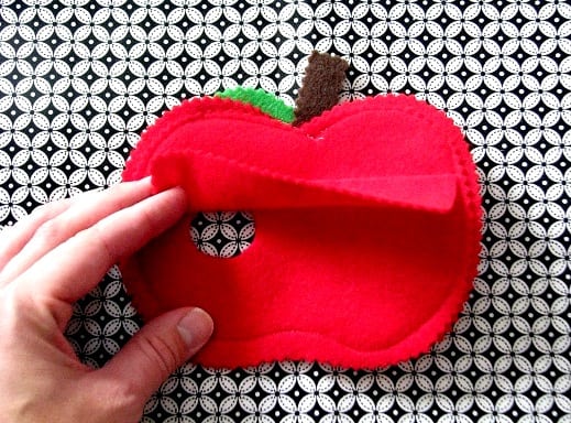 felt apple with flap