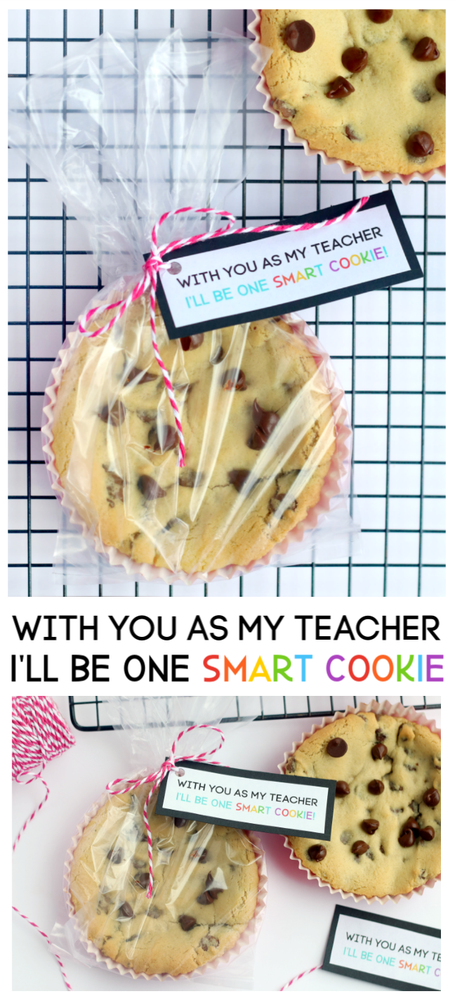 one smart cookie printable tag attached to cookie
