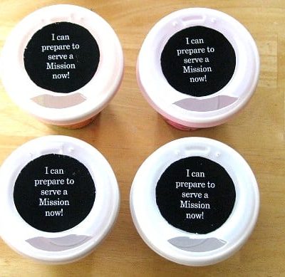 black labels on cup lids