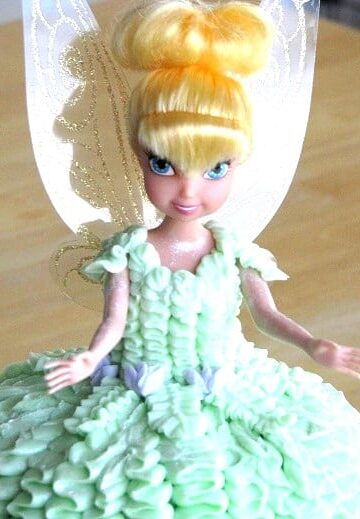 tinkerbell cake with doll inside