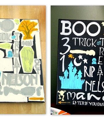 stencils painted over with acrylic paint