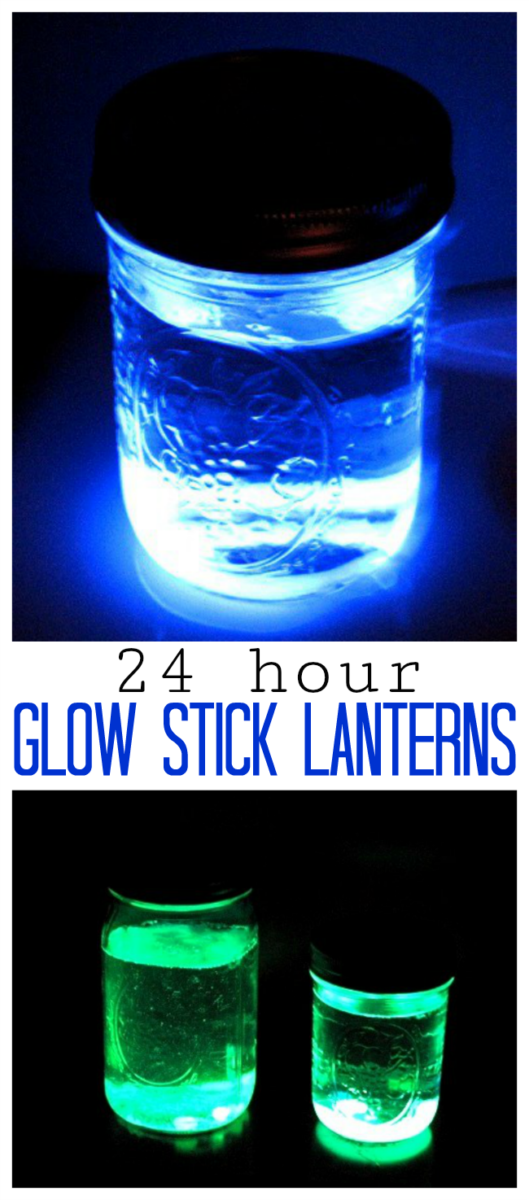jar with water and glow stick liquid inside