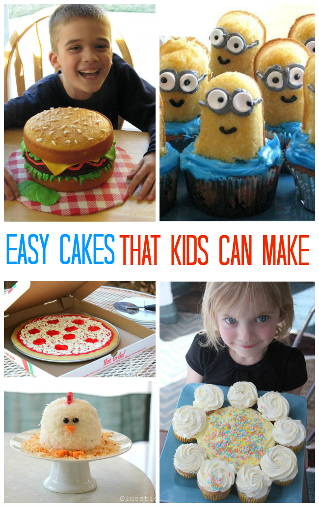 collage of cakes kids can make