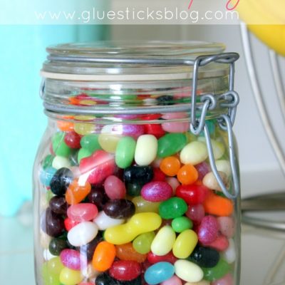 glass jar with jelly beans