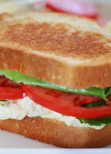 egg salad blt on plate