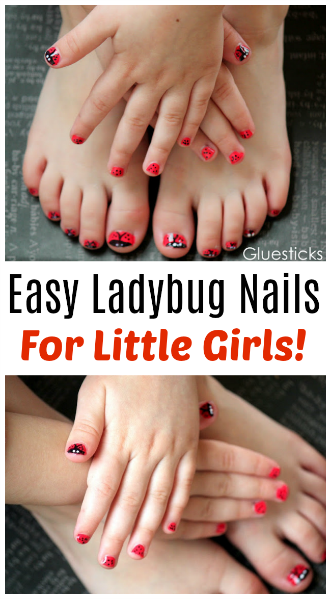 easy ladybug nails