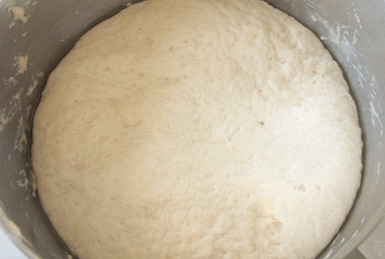large bowl of bread dough