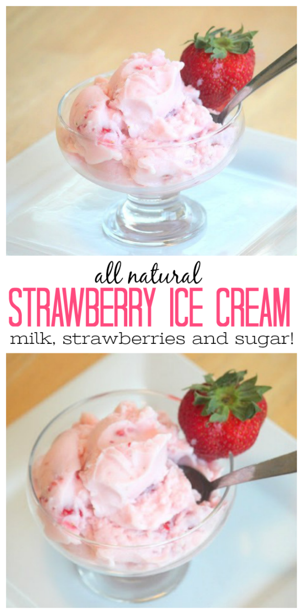 strawberry ice cream in glass bowl
