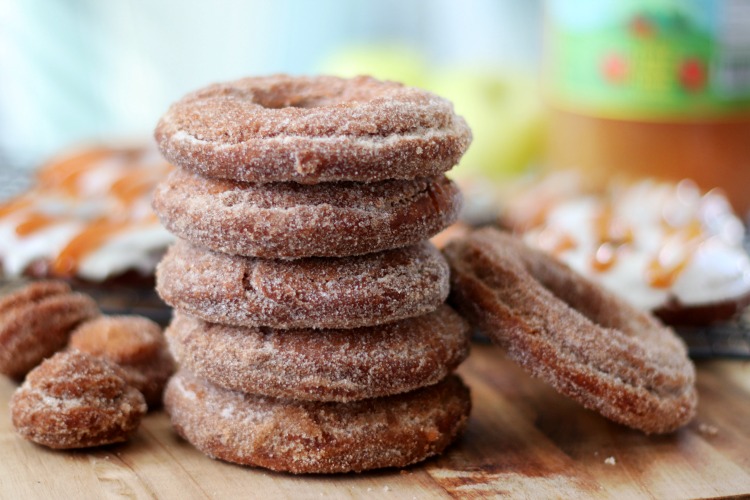 apple cider donuts stacked