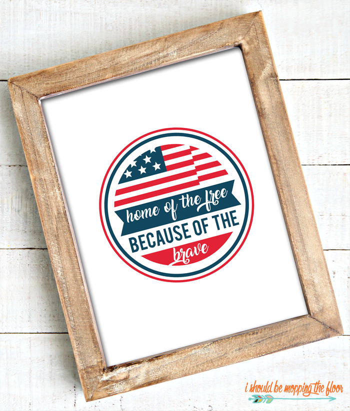 4th of July wall art in wood frame