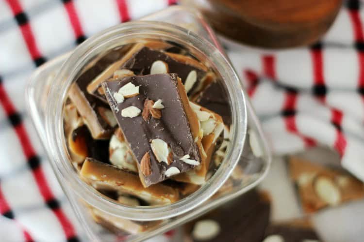 jar of finished english toffee