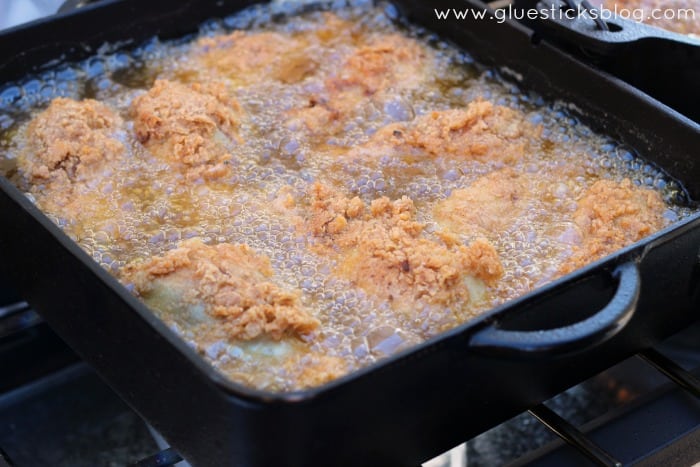 fried chicken in oil