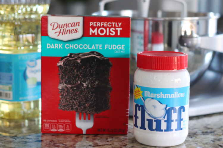 boxed cake mix and marshmallow creme