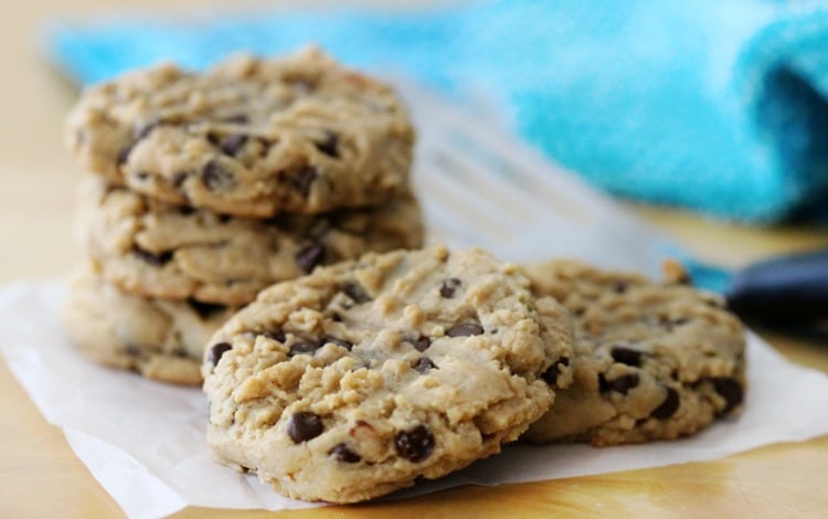 stack of baked cookies on parchment paper