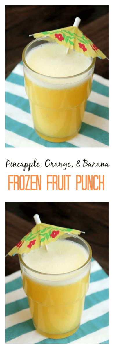 Grandma's frozen fruit punch with orange, banana, and pineapple is a family favorite and has been served at many weddings over the years. Make it ahead of time and keep in the freezer, then thaw and add lemon-lime soda.