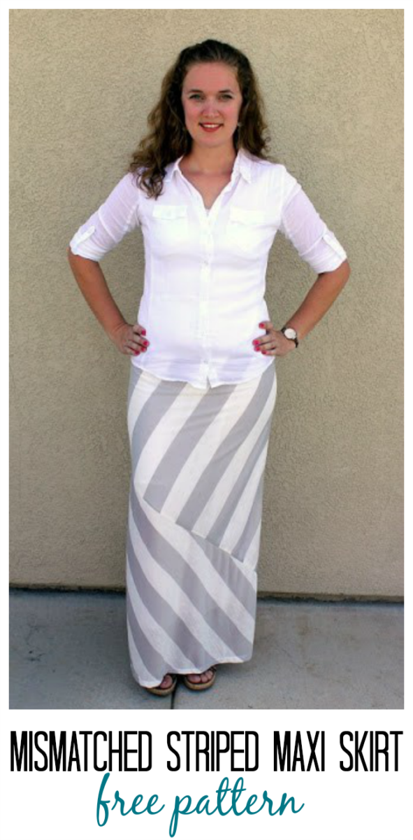 Mismatched Striped Maxi Skirt Pattern for Summer Skirts