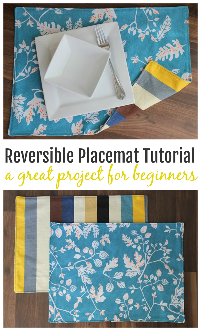 collage of reversible placemat