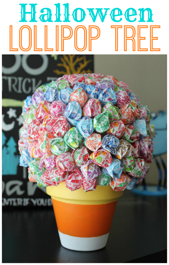 lollipop topiary for centerpiece for halloween party