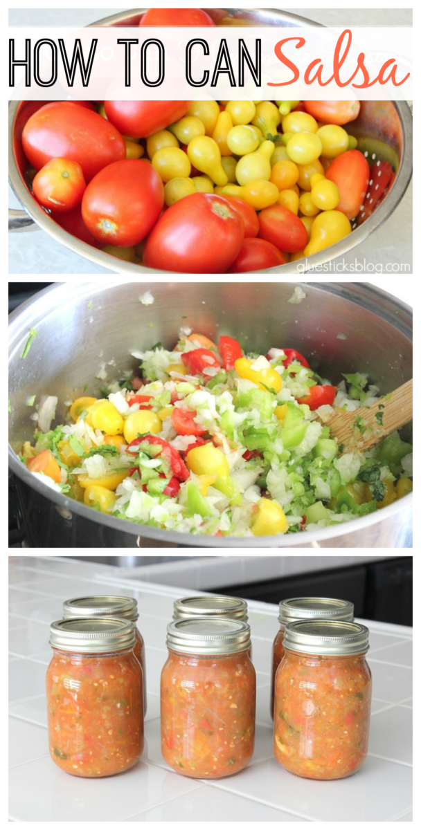 collage of homemade salsa