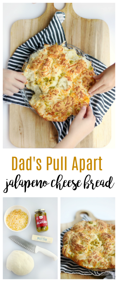 This pull apart jalapeño cheese bread has been in our family for decades! Soft, cheesy, and a kick of heat. Make 2 loaves, you won't be sorry.