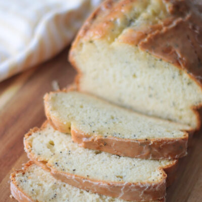slices of almond poppy seed bread