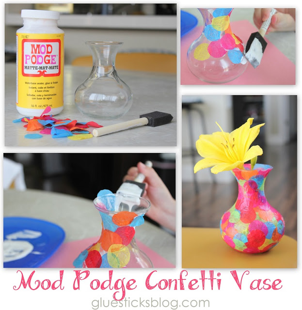 mod podge vase