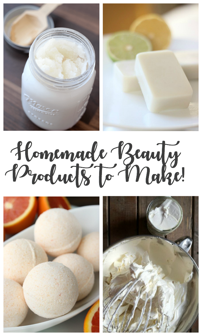 collection of homemade beauty products