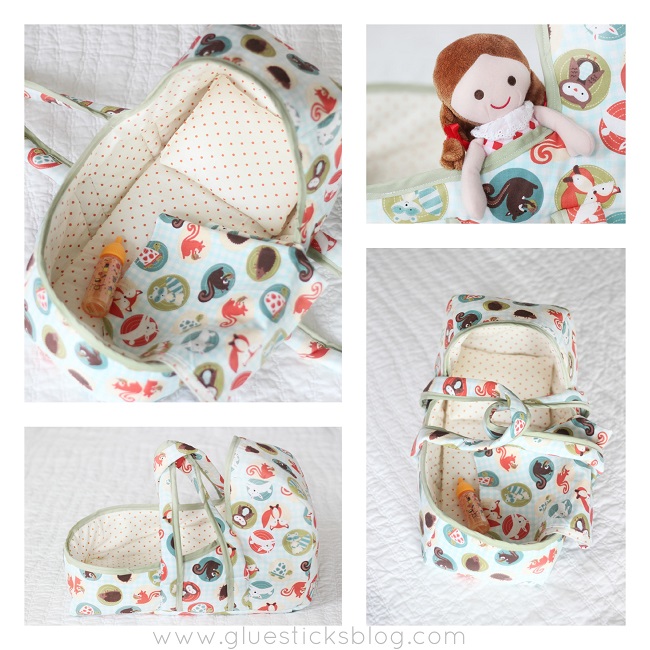 woodland animal baby doll basket