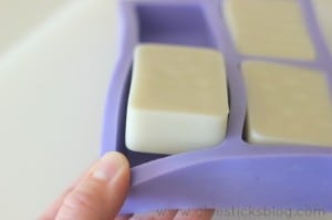 pulling lotion bar out of soap mold