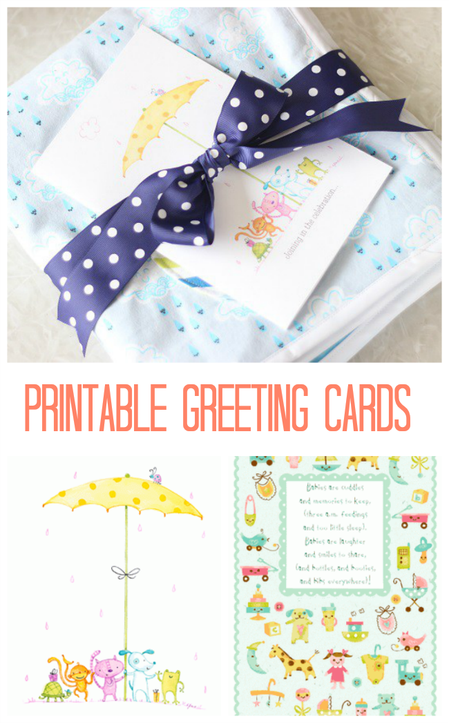 Printable Greeting Cards for Baby Shower, Birthdays, and More