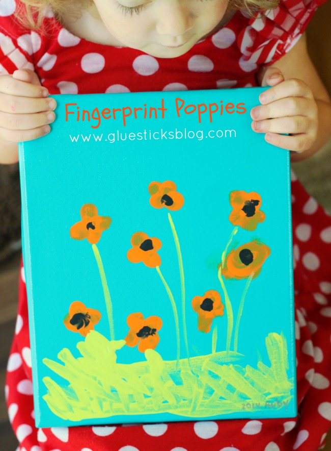 fingerprint poppies canvas