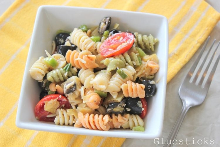 bowl of pasta salad