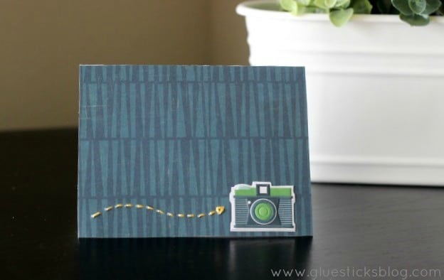 handstitched greeting card on table