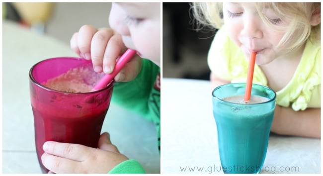 toddler drinking shake