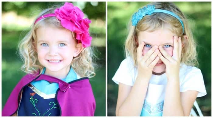 Girls wearing aprons from Frozen movie.