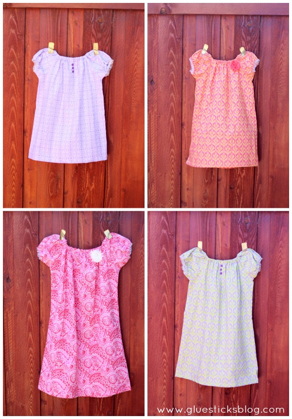 4 peasant pocket dresses for little girls