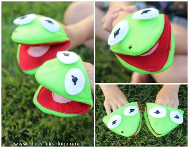 felt kermit the frog hand puppet