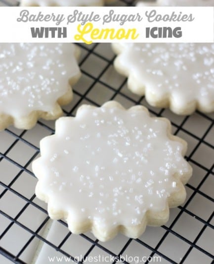 Bakery Style Sugar Cookies With Lemon Royal Icing