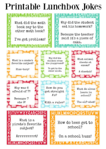 Printable Lunch Box Jokes To Bring a Smile At Lunchtime!