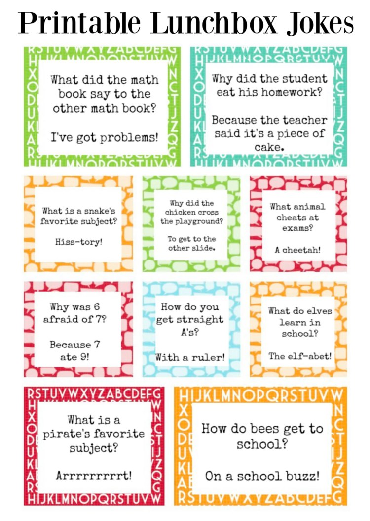 Printable Lunch Box Jokes To Bring A Smile At Lunchtime