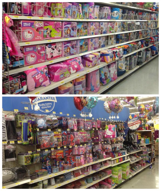 disney toy aisle at Walmart`