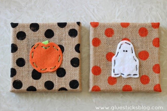 two lacing crafts for kids. one pumpkin and one ghost craft