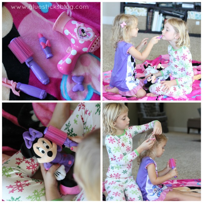 little girls brushing each other's hair