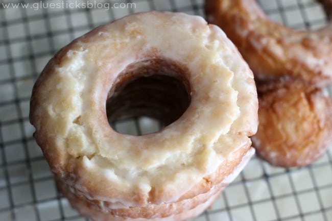 sour cream donut on cooling rack