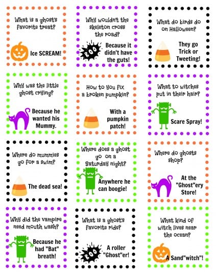 Printable Halloween Jokes To Make Lunchtime Fun - Gluesticks Blog