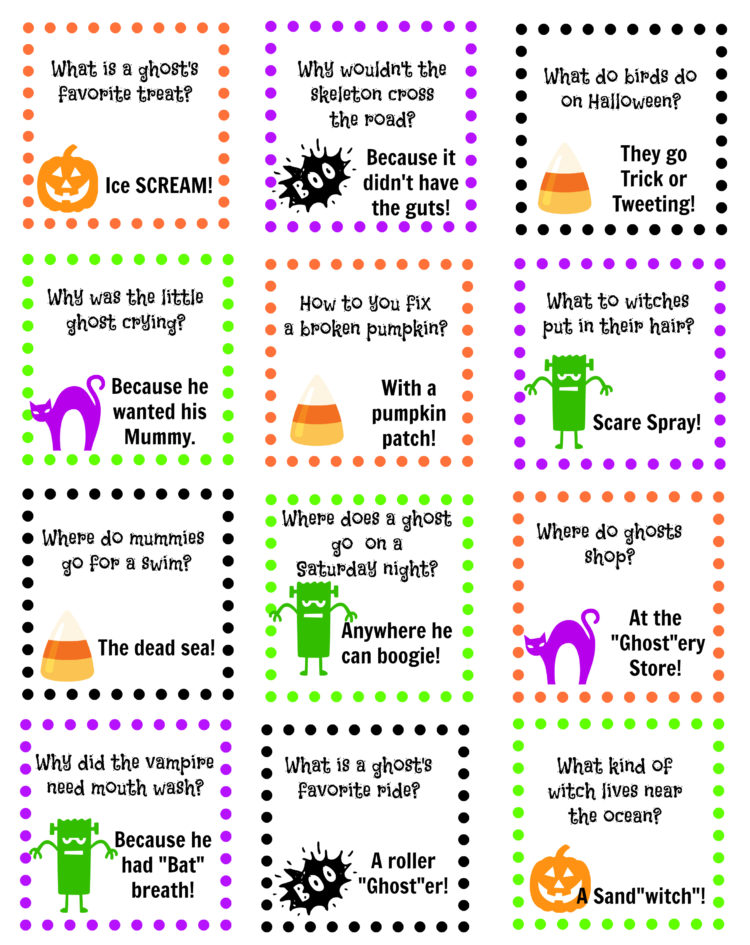 printable halloween lunch box notes