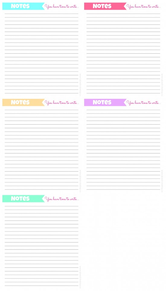 notes printable