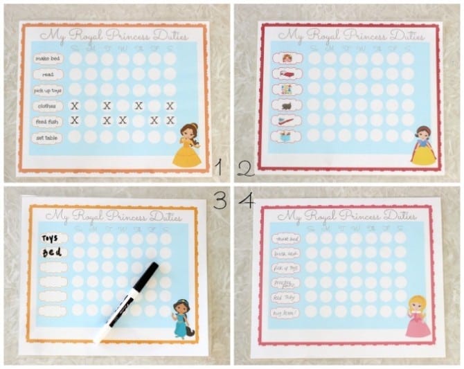 Printable Princess Chore Chart - Gluesticks Blog