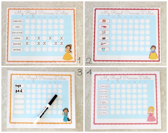 laminated chore charts